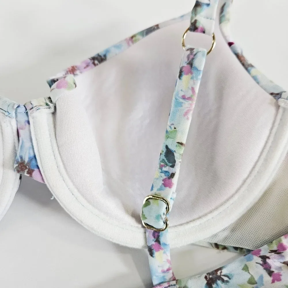 Sunsets Unforgettable Flawless Floral Adjustable Strap Underwire Bikini Top M